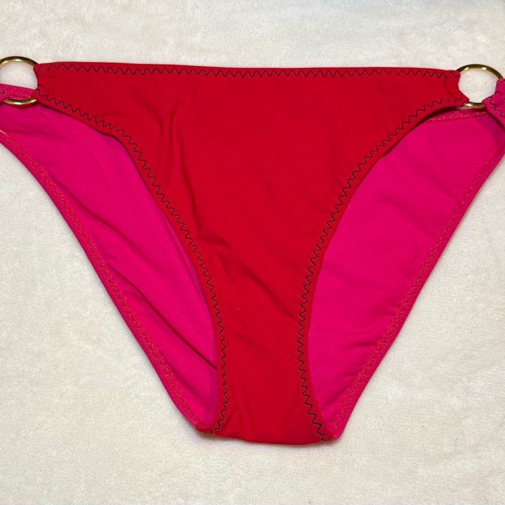 Stella McCartney Red and Pink Colorblock Bikini Bottom